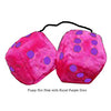 4 Inch Hot Pink Plush Dice with Royal Purple Dots
