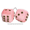3 Inch Light Pink Fuzzy Car Dice with Dark Brown Dots