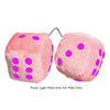 4 Inch Light Pink Fuzzy Car Dice with Hot Pink Dots