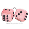 4 Inch Light Pink Fuzzy Car Dice with BLACK GLITTER DOTS