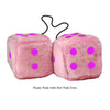 4 Inch Pink Fuzzy Car Dice with Hot Pink Dots