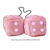 3 Inch Pink Fuzzy Car Dice with LIGHT PINK GLITTER DOTS