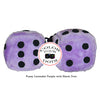 4 Inch Lavender Purple Fluffy Dice with Black Dots