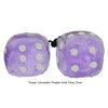 4 Inch Lavender Purple Fluffy Dice with Grey Dots