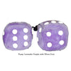 3 Inch Lavender Purple Fuzzy Dice with White Dots