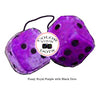 3 Inch Royal Purple Furry Dice with Black Dots