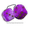 3 Inch Royal Purple Furry Dice with Dark Brown Dots