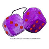 3 Inch Royal Purple Furry Dice with RED GLITTER DOTS