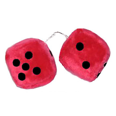 2 Inch Red Fuzzy Dice for Cars