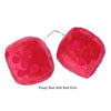 3 Inch Red Fuzzy Car Dice with Red Dots