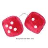 3 Inch Red Fuzzy Car Dice with White Dots