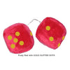 3 Inch Red Fuzzy Car Dice with GOLD GLITTER DOTS