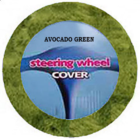 Fluffy Steering Wheel Cover - Avocado Green
