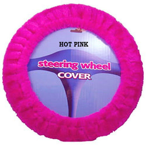 Fuzzy Steering Wheel Cover - Hot Pink