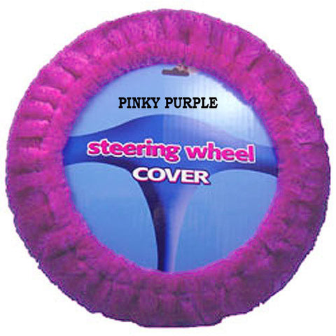 Plush Steering Wheel Cover - Pinky Purple