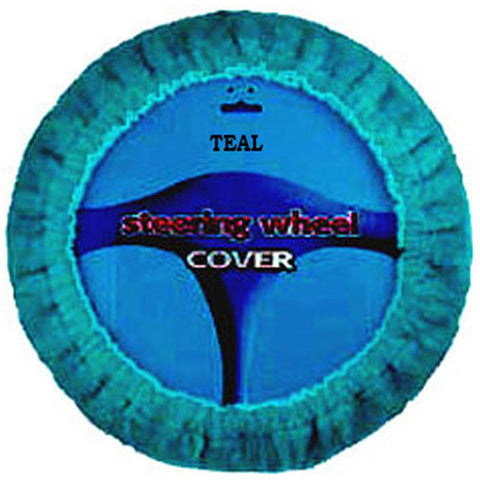 Fuzzy Steering Wheel Cover - Teal