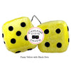 3 Inch Yellow Fuzzy Dice with Black Dots