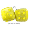 3 Inch Yellow Fuzzy Dice with Yellow Dots