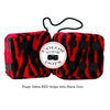 4 Inch Zebra Red Fluffy Dice with Black Dots