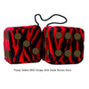 3 Inch Zebra Red Furry Dice with Dark Brown Dots