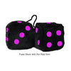 4 Inch Black Fuzzy Dice with Hot Pink Dots
