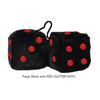 4 Inch Black Fuzzy Dice with RED GLITTER DOTS