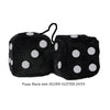 4 Inch Black Fuzzy Dice with SILVER GLITTER DOTS